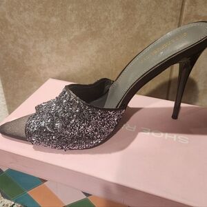 Shoe Republic LA Black and Silver Glam Heels-(NEW) SZ 10